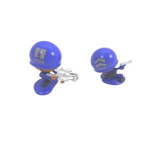 Lot of 2 Awesome‎ Little Green Men Toy Soldier Action Figure Blue Helmet Weapon